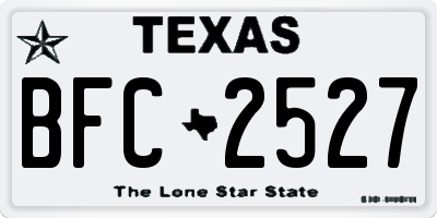 TX license plate BFC2527