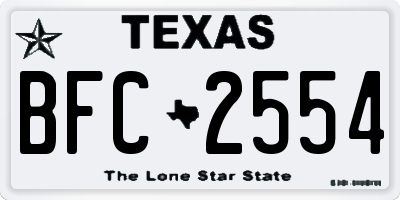 TX license plate BFC2554