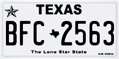 TX license plate BFC2563