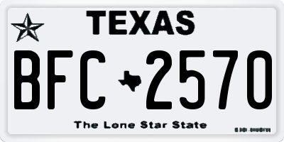TX license plate BFC2570