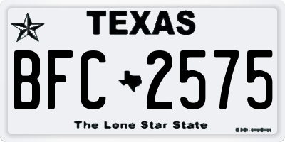 TX license plate BFC2575