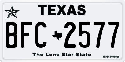 TX license plate BFC2577