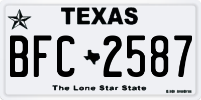 TX license plate BFC2587