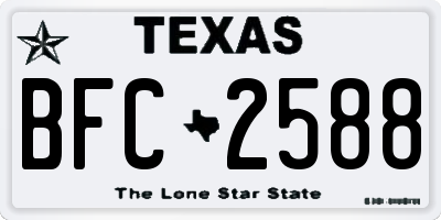 TX license plate BFC2588