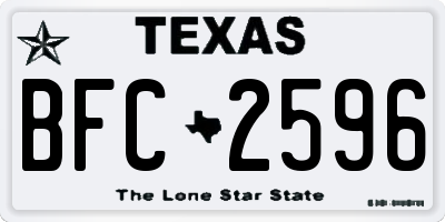 TX license plate BFC2596