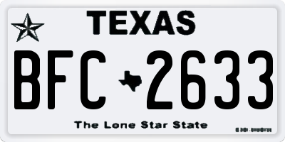 TX license plate BFC2633