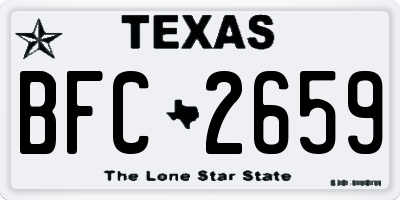 TX license plate BFC2659