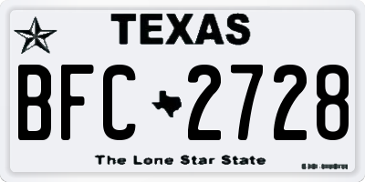 TX license plate BFC2728