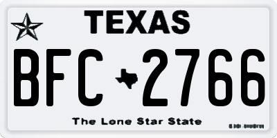 TX license plate BFC2766