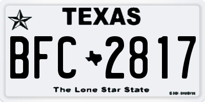 TX license plate BFC2817