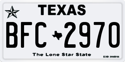 TX license plate BFC2970