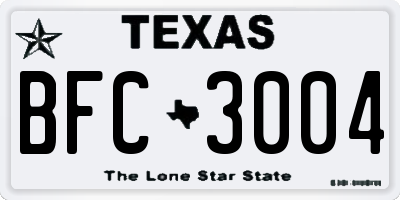 TX license plate BFC3004