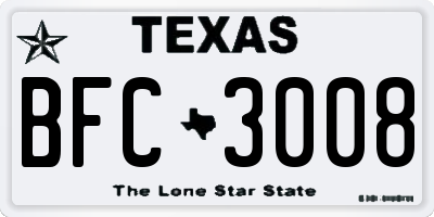 TX license plate BFC3008