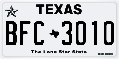 TX license plate BFC3010