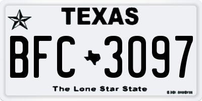TX license plate BFC3097