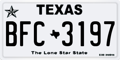 TX license plate BFC3197