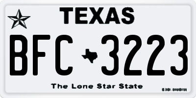 TX license plate BFC3223