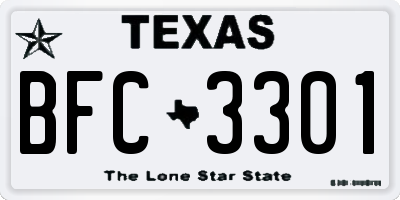 TX license plate BFC3301