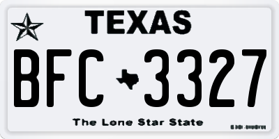 TX license plate BFC3327