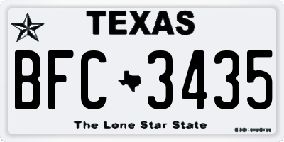 TX license plate BFC3435