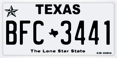 TX license plate BFC3441