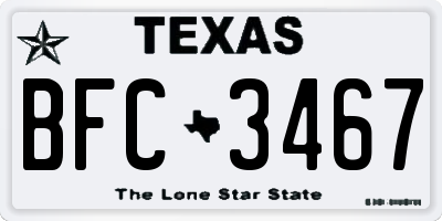TX license plate BFC3467