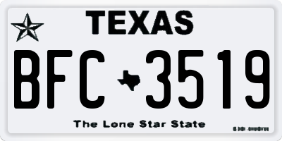 TX license plate BFC3519