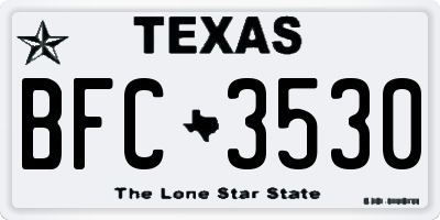 TX license plate BFC3530