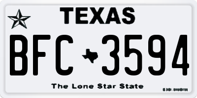 TX license plate BFC3594