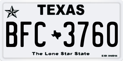 TX license plate BFC3760