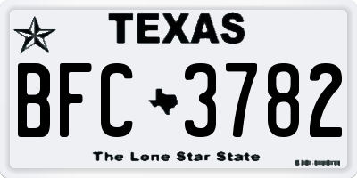 TX license plate BFC3782