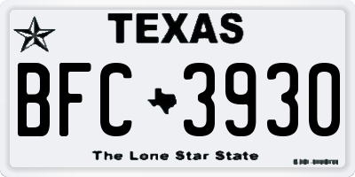 TX license plate BFC3930