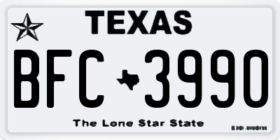TX license plate BFC3990