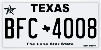 TX license plate BFC4008