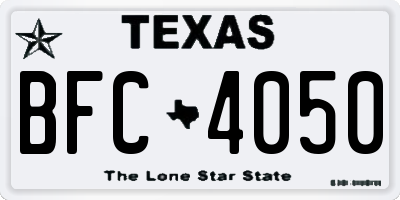 TX license plate BFC4050
