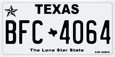 TX license plate BFC4064