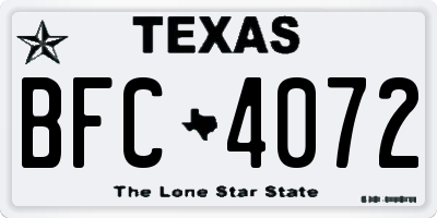 TX license plate BFC4072