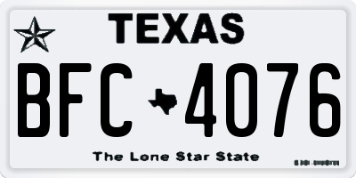 TX license plate BFC4076