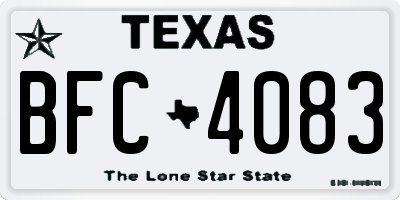 TX license plate BFC4083