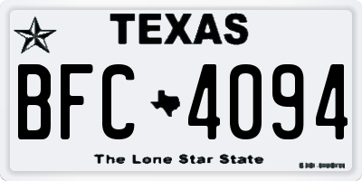 TX license plate BFC4094