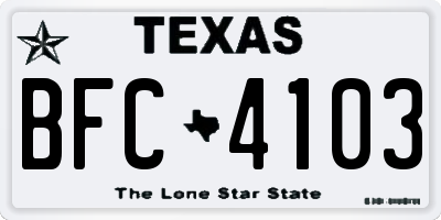 TX license plate BFC4103