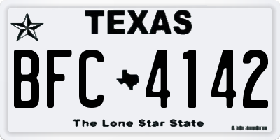 TX license plate BFC4142