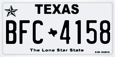 TX license plate BFC4158