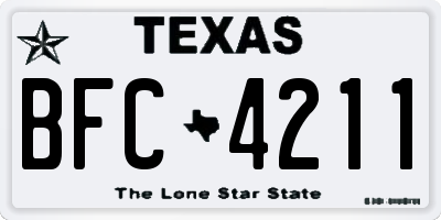 TX license plate BFC4211