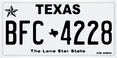 TX license plate BFC4228
