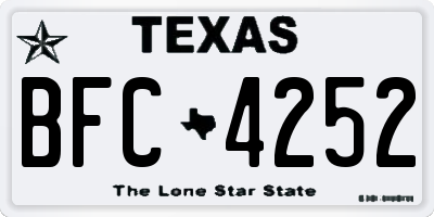 TX license plate BFC4252