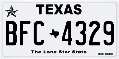TX license plate BFC4329