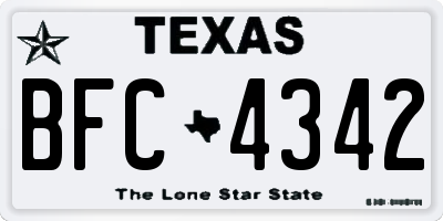 TX license plate BFC4342