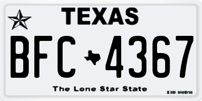 TX license plate BFC4367