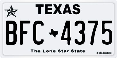 TX license plate BFC4375